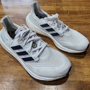 Adidas Mens Ultraboost Light White Dark Blue ID3285